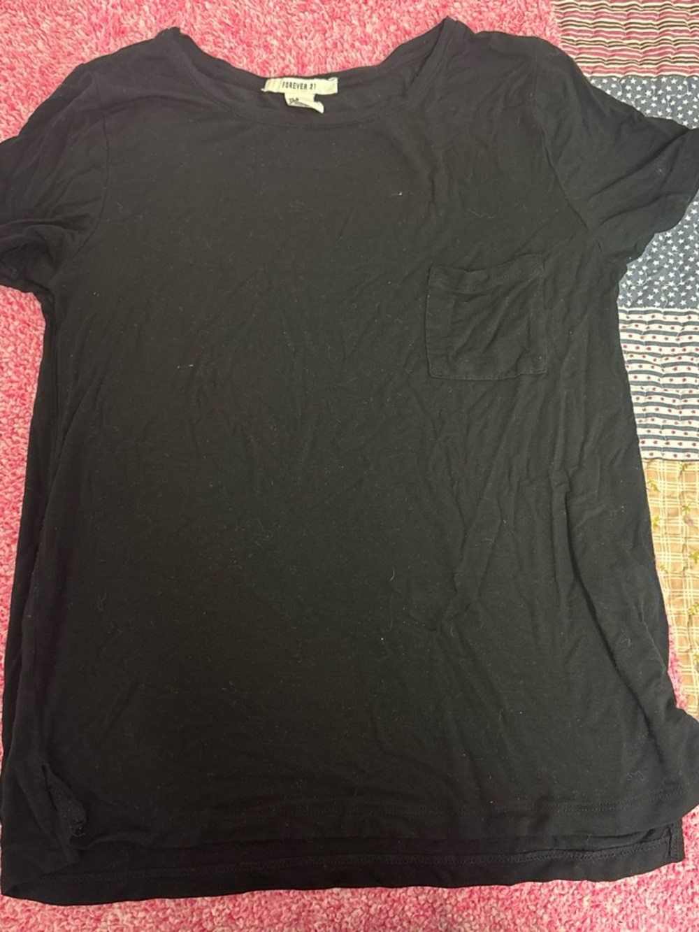 Forever 21 Womens Black Pocket T‑Shirt